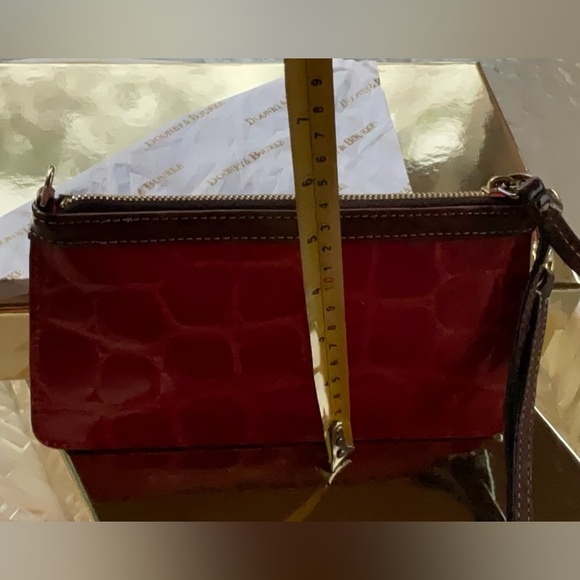 Dooney & Bourke Cranberry Croc-Embossed Clutch - Picture 11 of 11